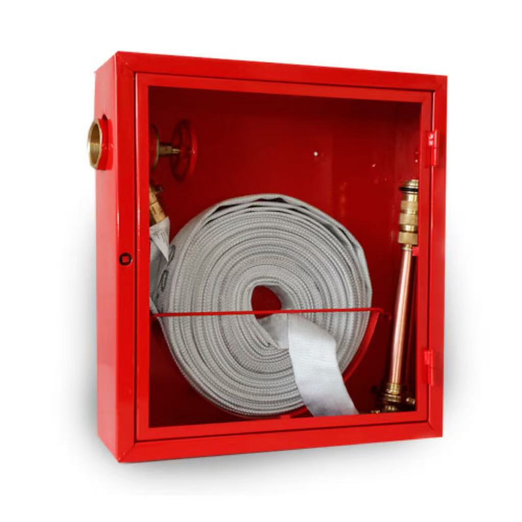 Argentine - Style Fire Hose Cabinet – durable metal construction, red for high visibility, stores fire hoses for emergency response.
